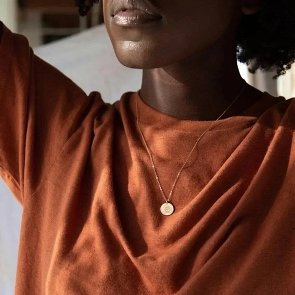 "Whatever" Sign Language Gold Charm Disc Necklace - Picture 9 of 9